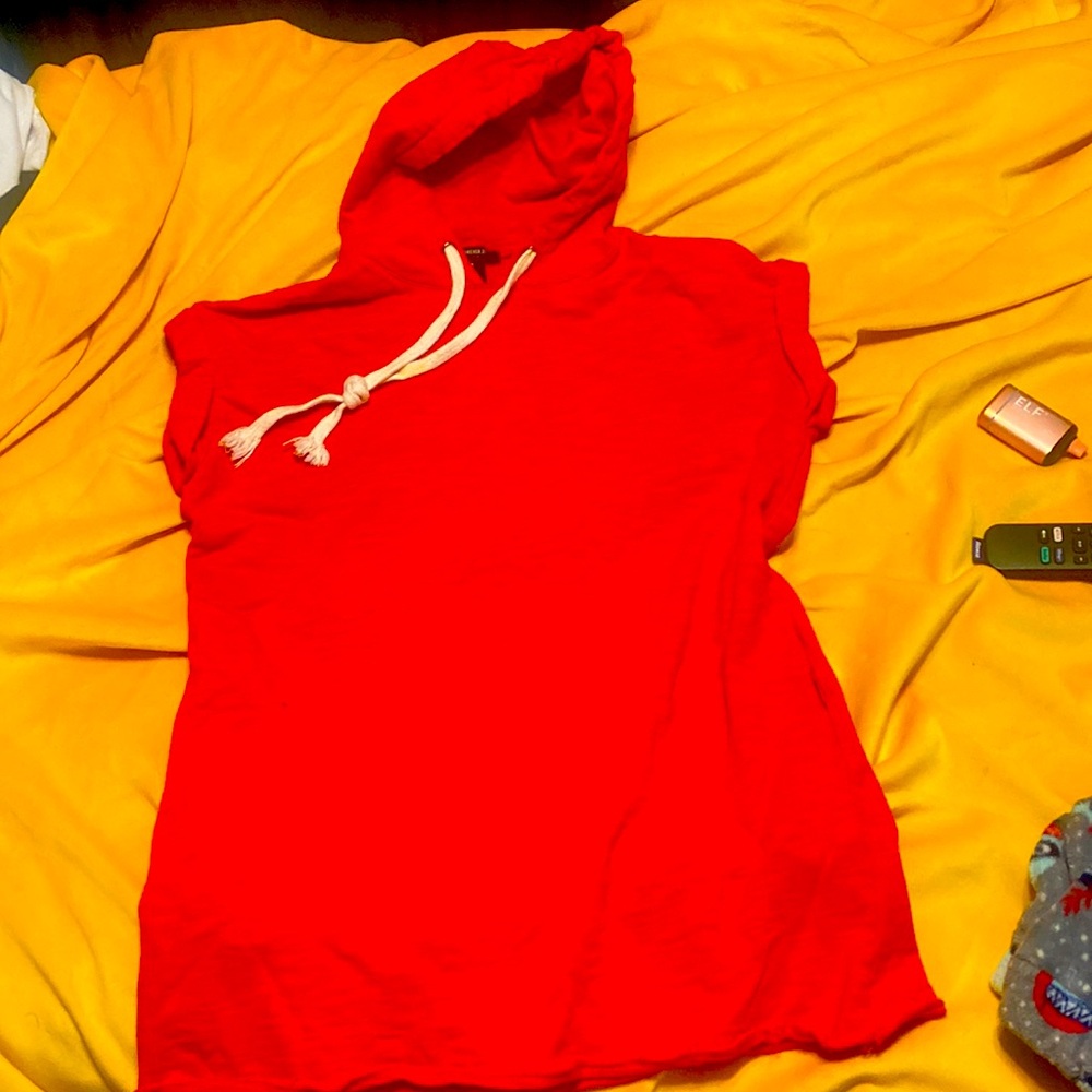 Capped sleeve hooded sweater dress